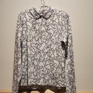 G/FORE White Shirt with Black Star Pattern